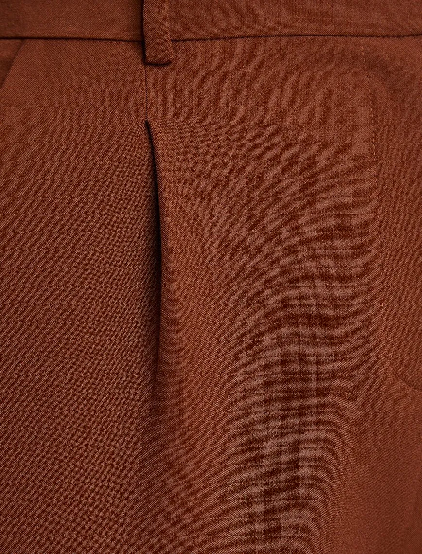 16328 Brown Pocket Detail Trousers