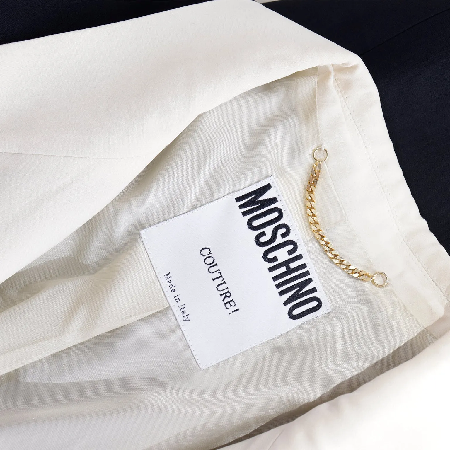 1990s Moschino Couture Black & Cream Vintage Tuxedo Style Jacket