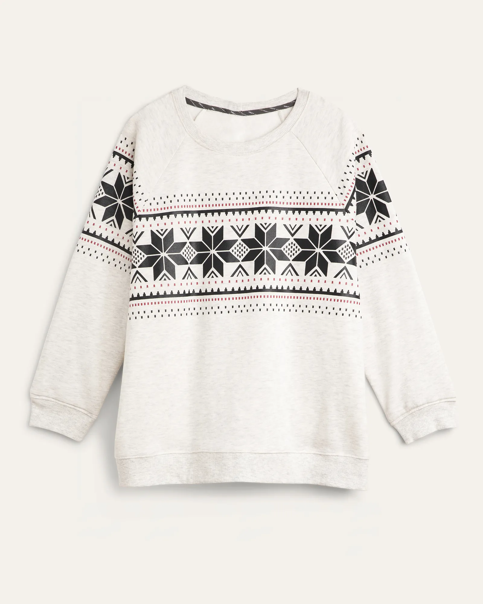 Amelia Fair Isle Sweatshirt | Light Grey / Black