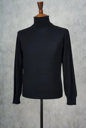 Ascot Chang Black Extra-Fine Merino Wool Turtleneck Sweater