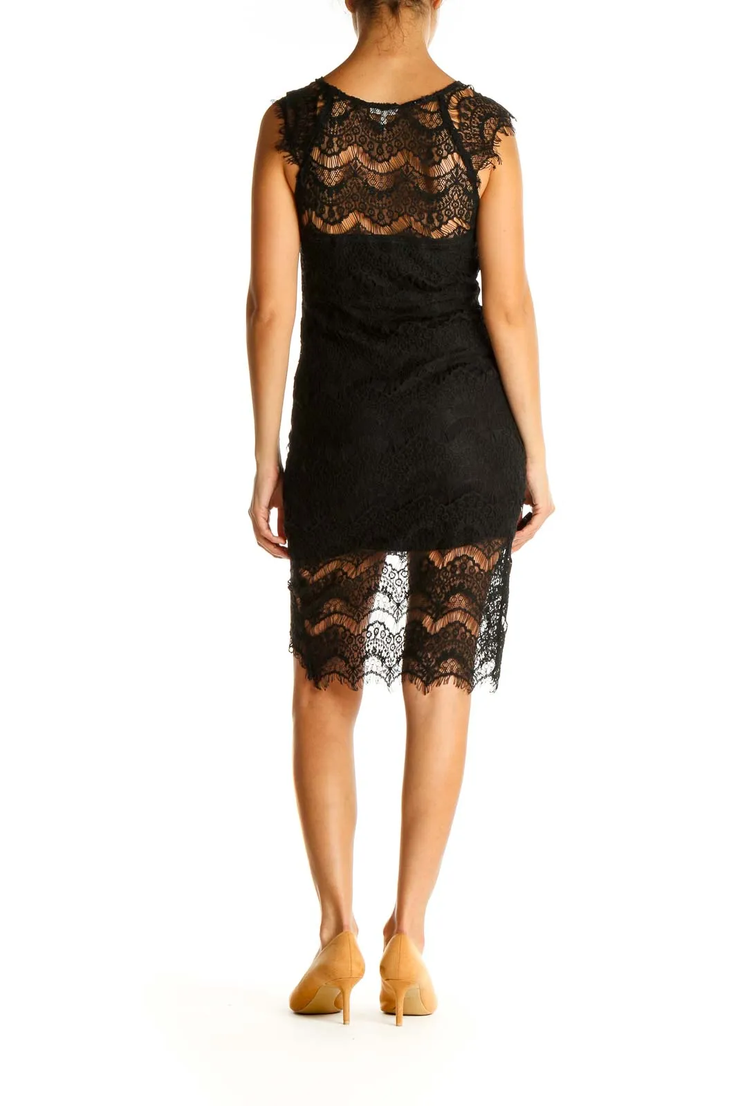 Black Lace Classic Sheath Dress