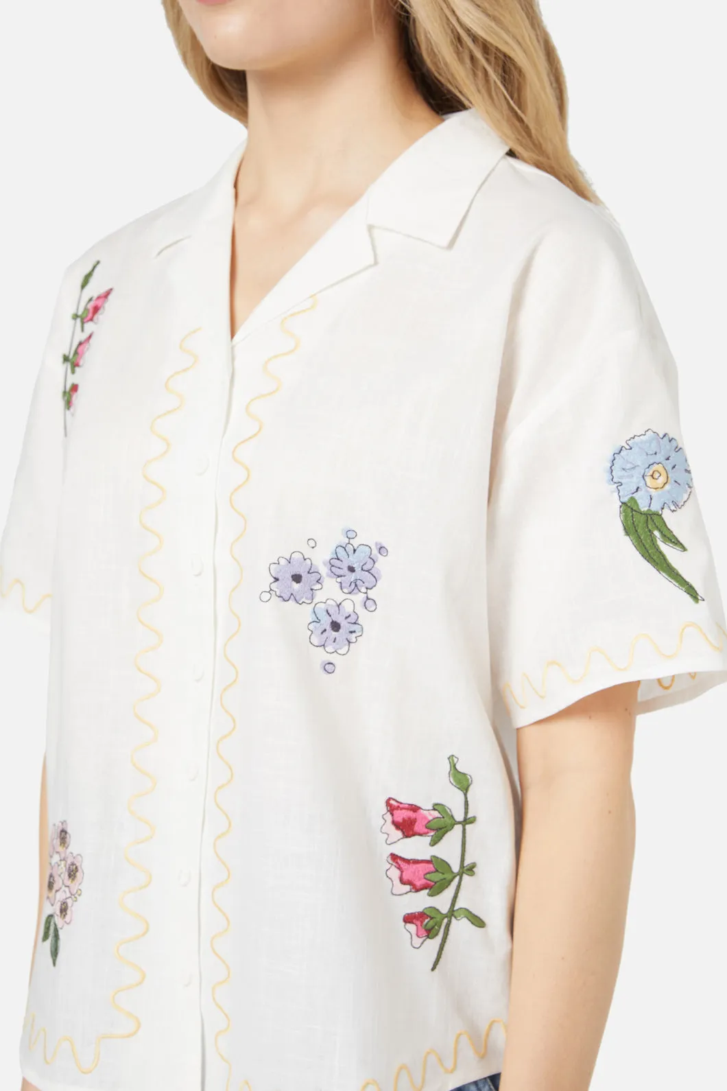 Bouquet Embroidered Shirt