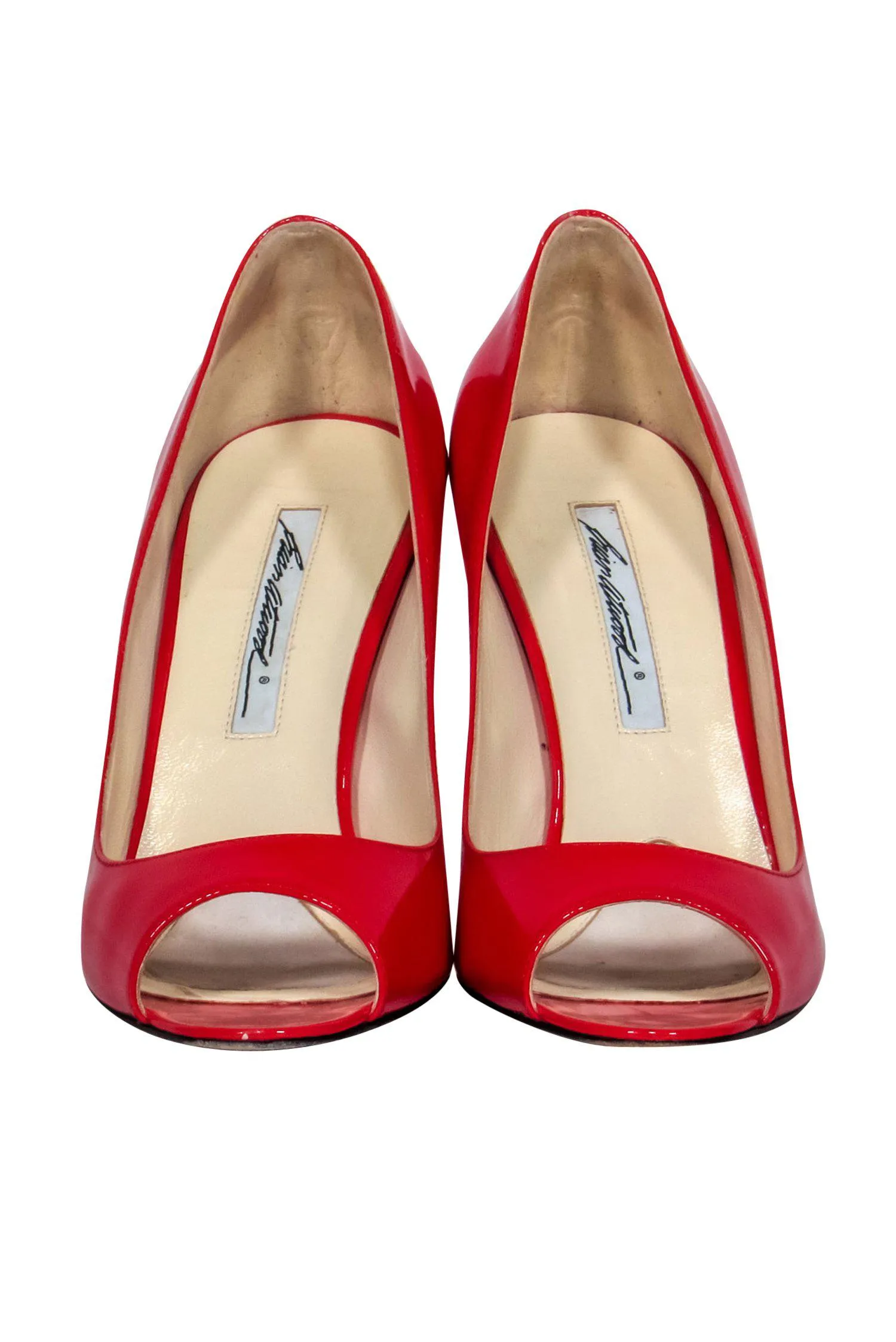 Brian Atwood - Red Patent Leather Peep Toe Pumps Sz 7