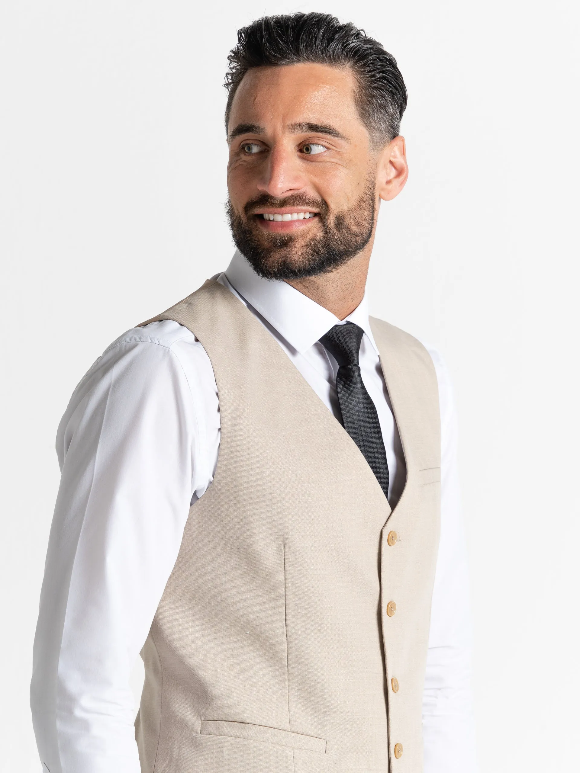 CHARLIE BLACK WITH CREAM WAISTCOAT