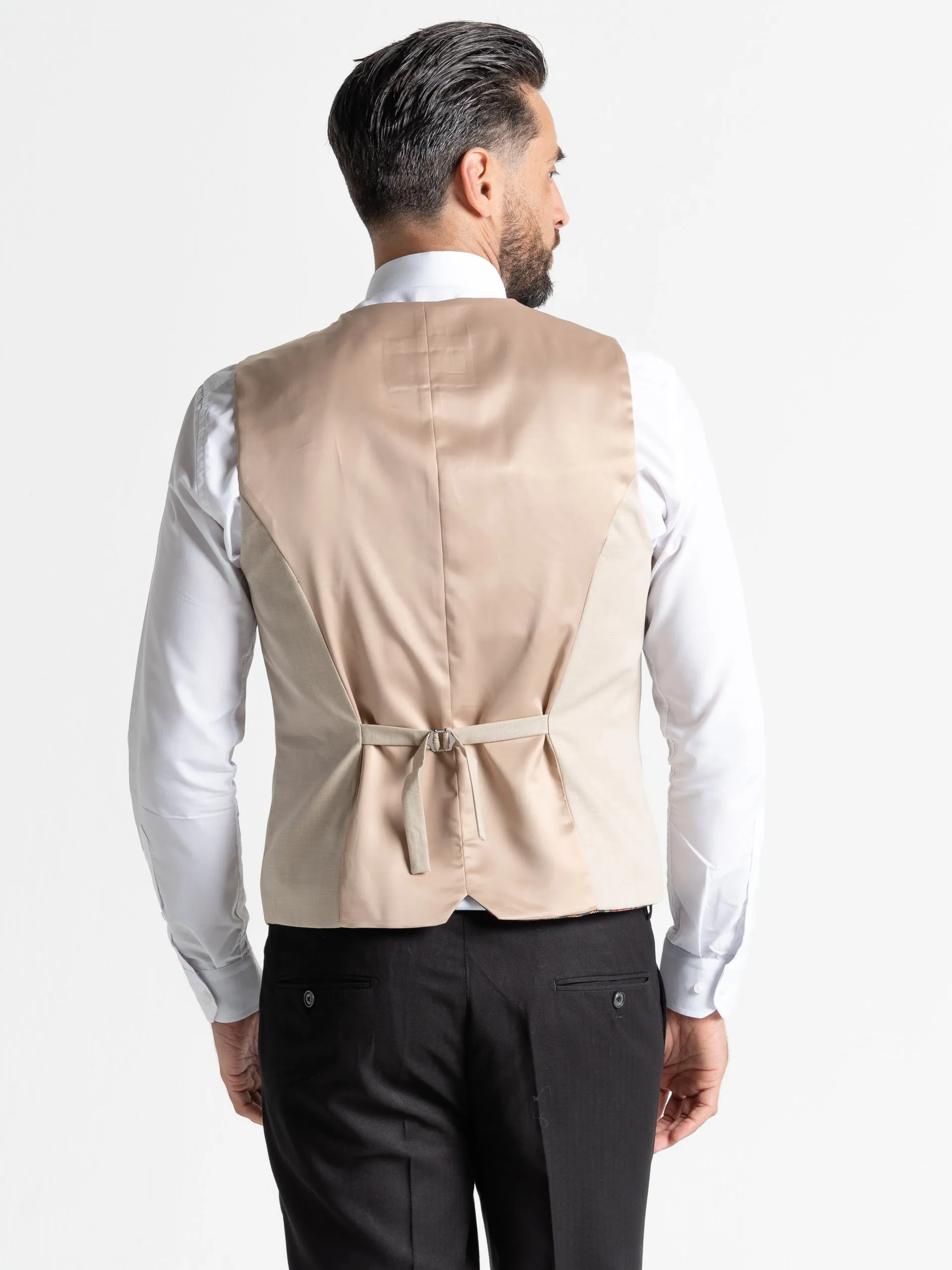 CHARLIE BLACK WITH CREAM WAISTCOAT