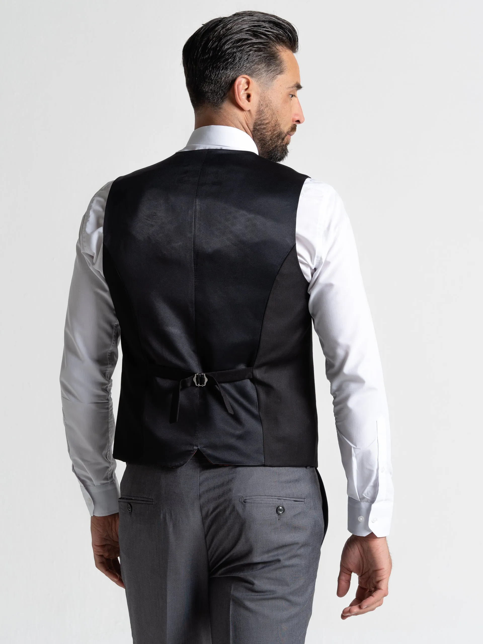 CHARLIE GREY BLAZER WITH BLACK WAISTCOAT