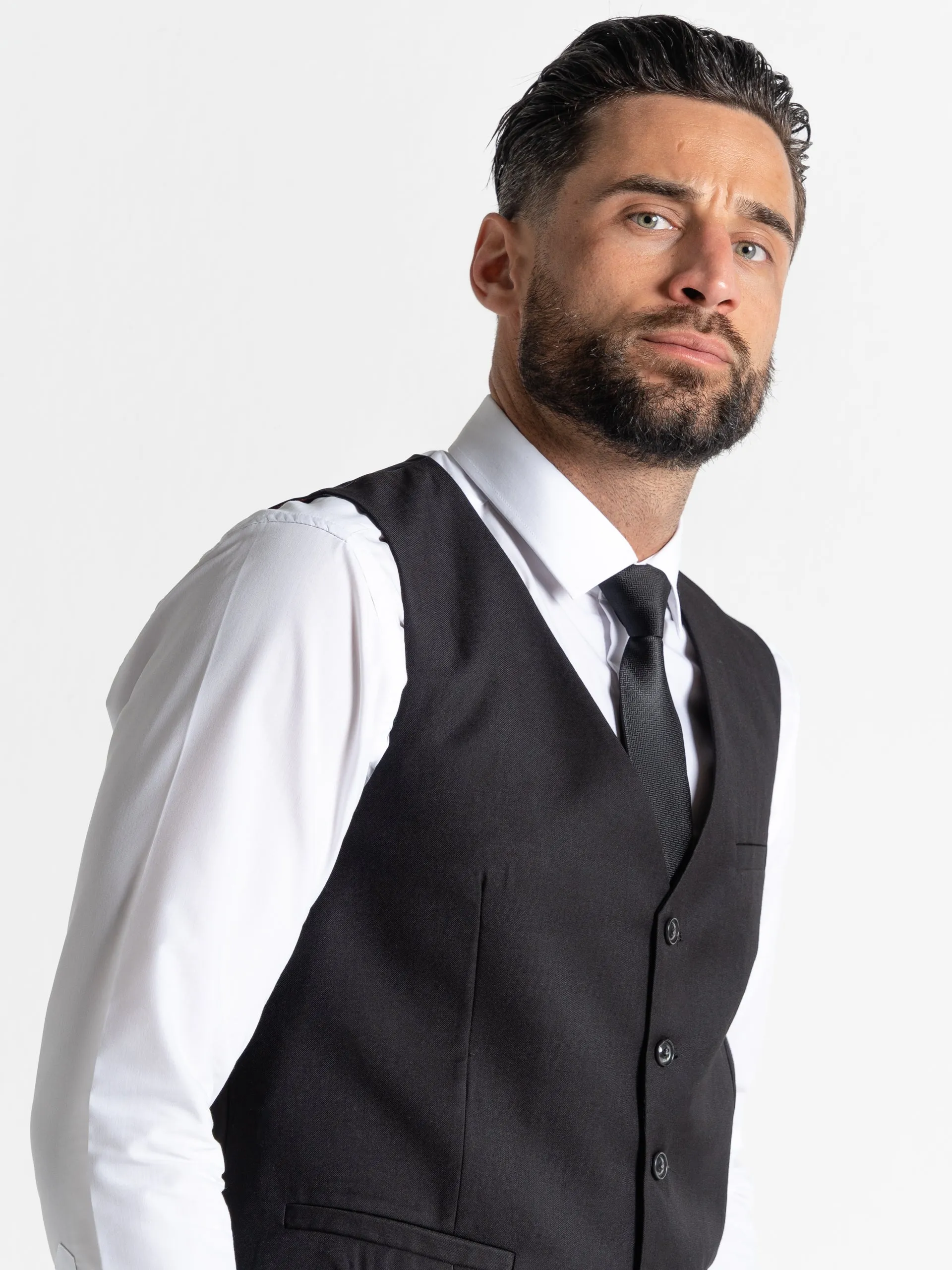 CHARLIE GREY BLAZER WITH BLACK WAISTCOAT