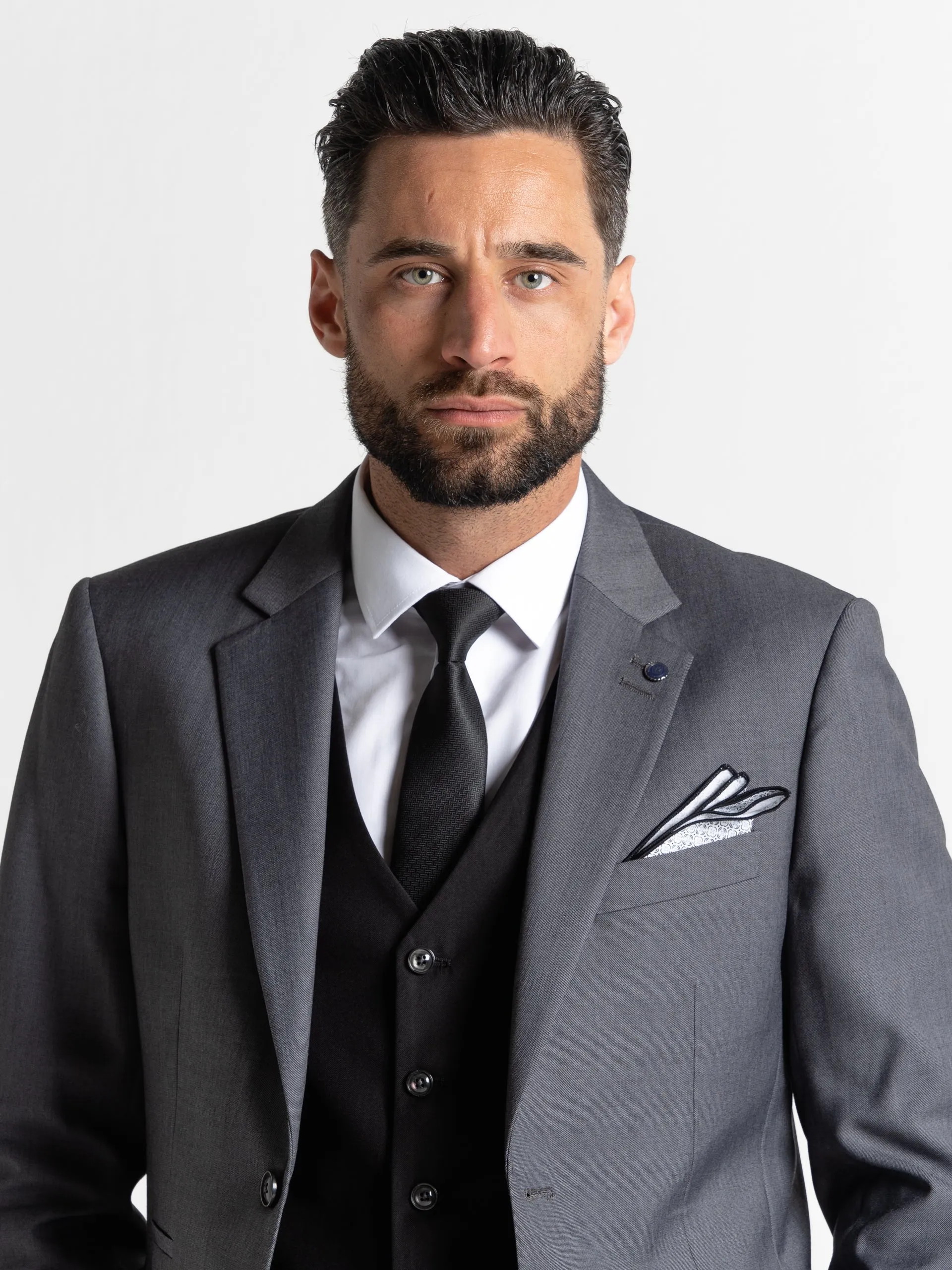 CHARLIE GREY BLAZER WITH BLACK WAISTCOAT