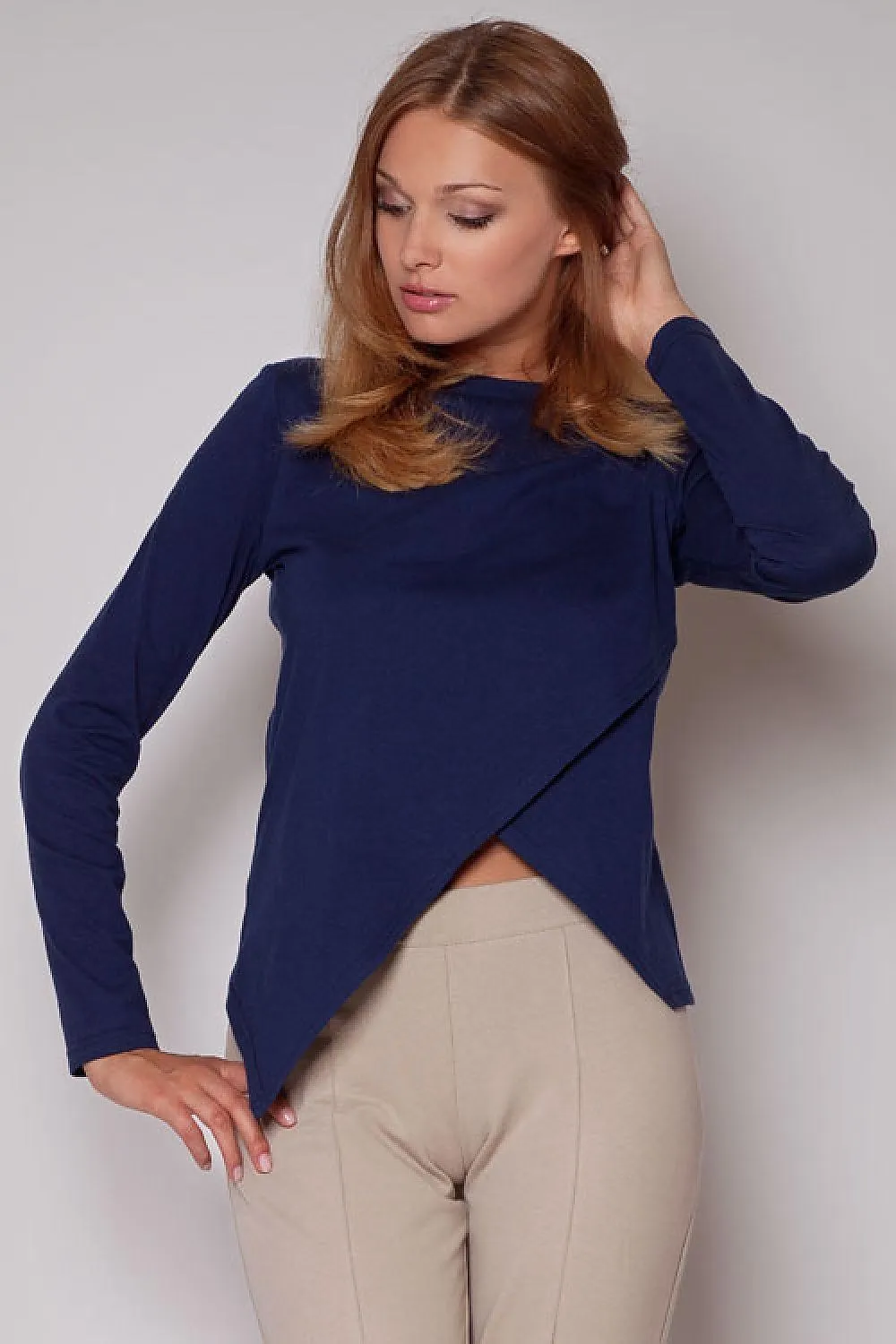 Chic Asymmetrical Long Sleeve Top with Cut-Out Detail - Elevate Your Everyday Style