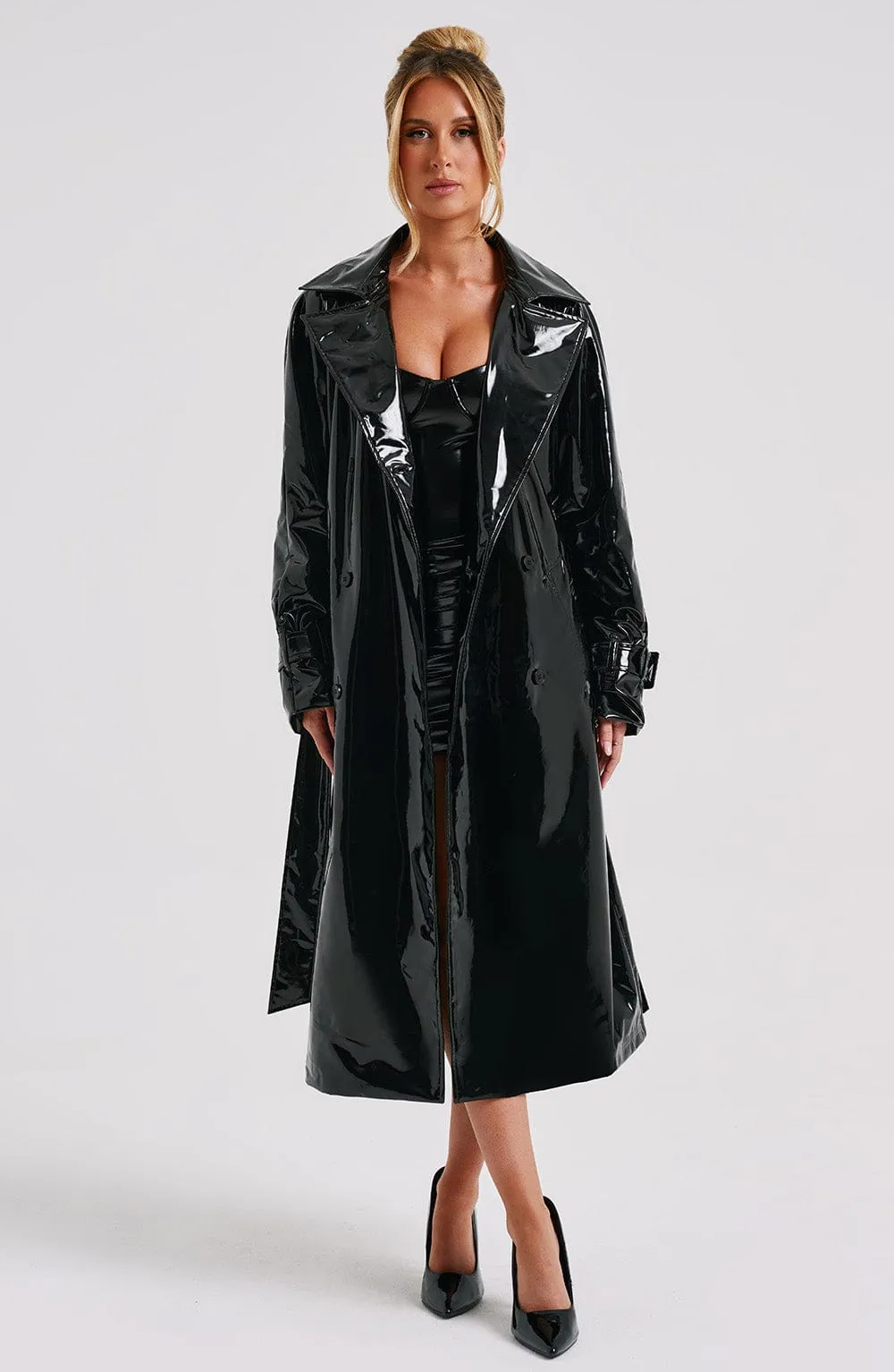 Dynasty Trench Coat - Black