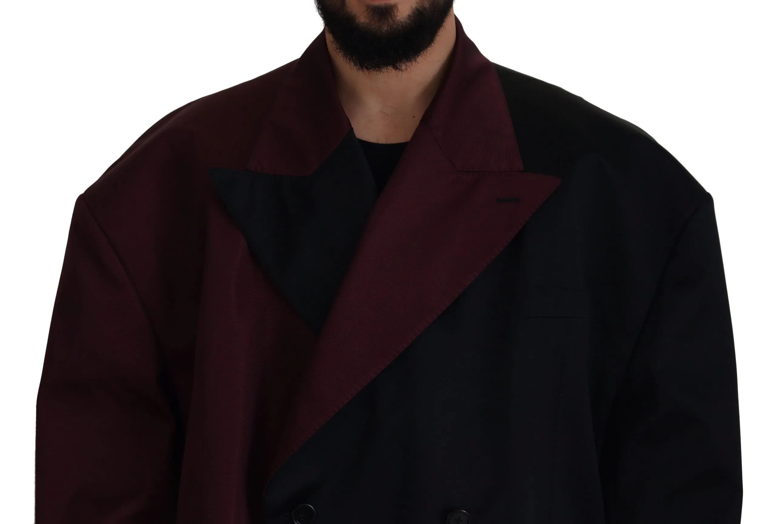 Elegant Bordeaux Double-Breasted Jacket