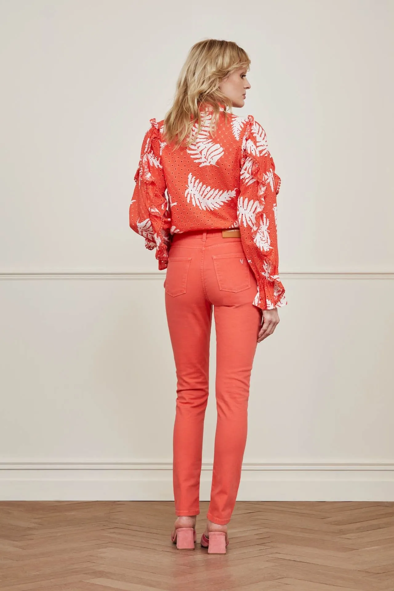 Fabienne Chapot Eva Slim Trousers - Hot Coral