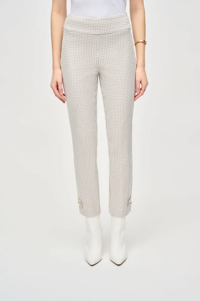 Houndstooth Jacquard Slim Fit Pants