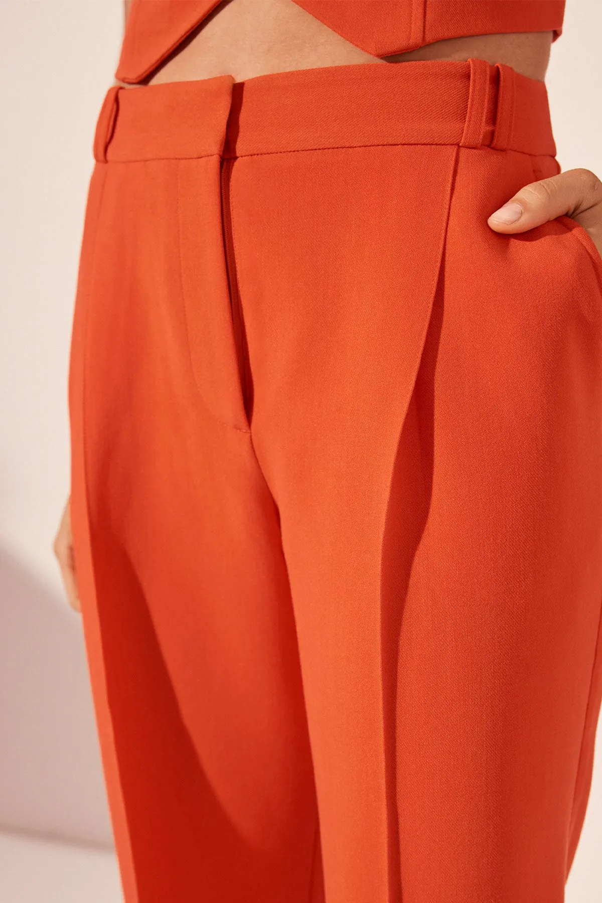 IRENA MID RISE PANT - HIBISCUS