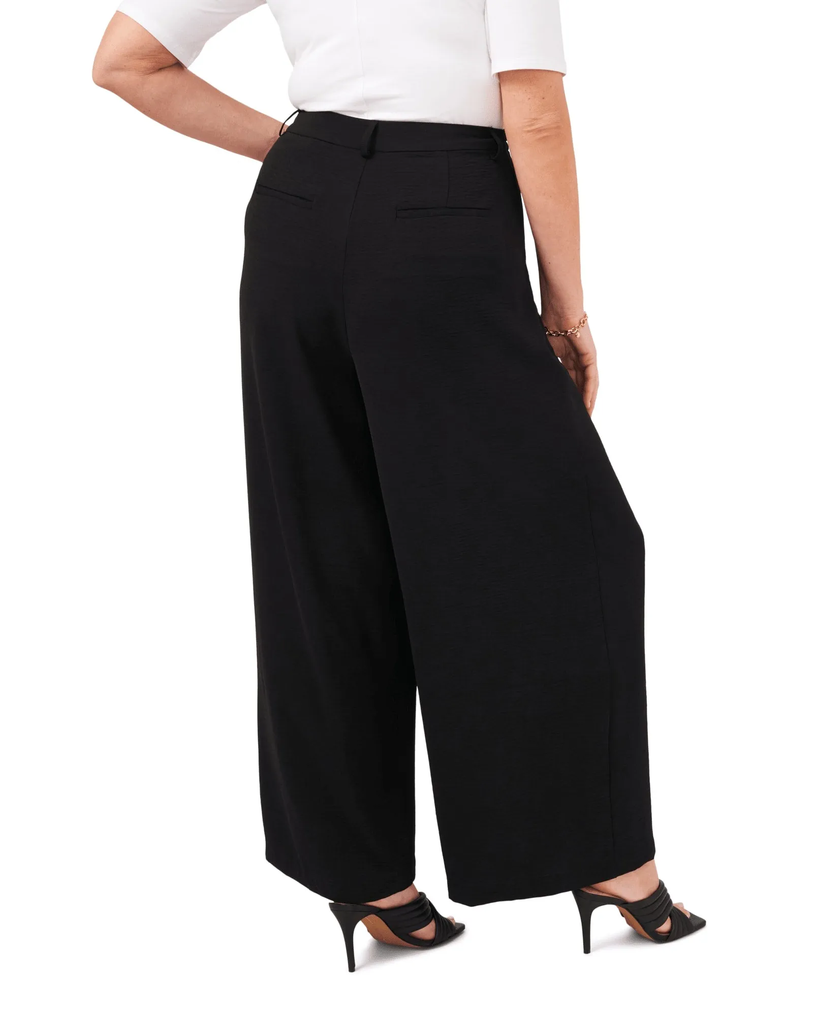 Julia Twill Wide Leg Pants | 060-RICH BLACK