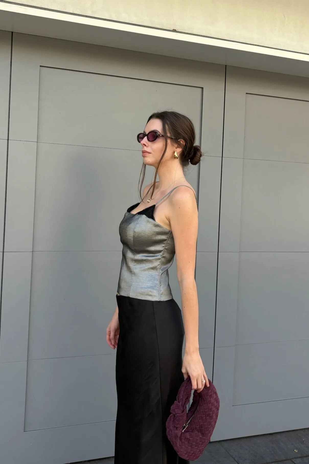 KEEN THE LABEL Jewel Metallic Bustier Top