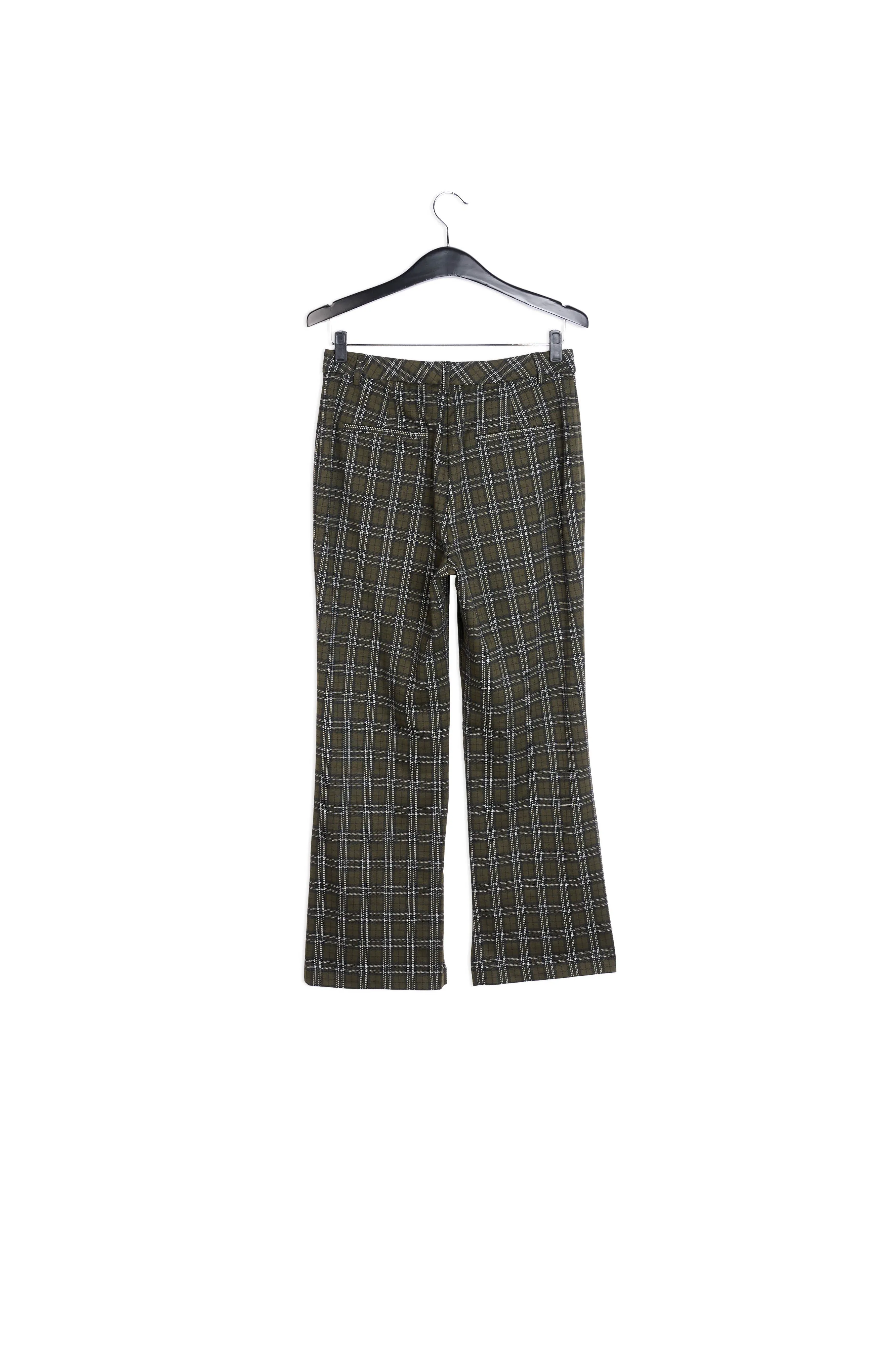 Khaki checked tailored pants