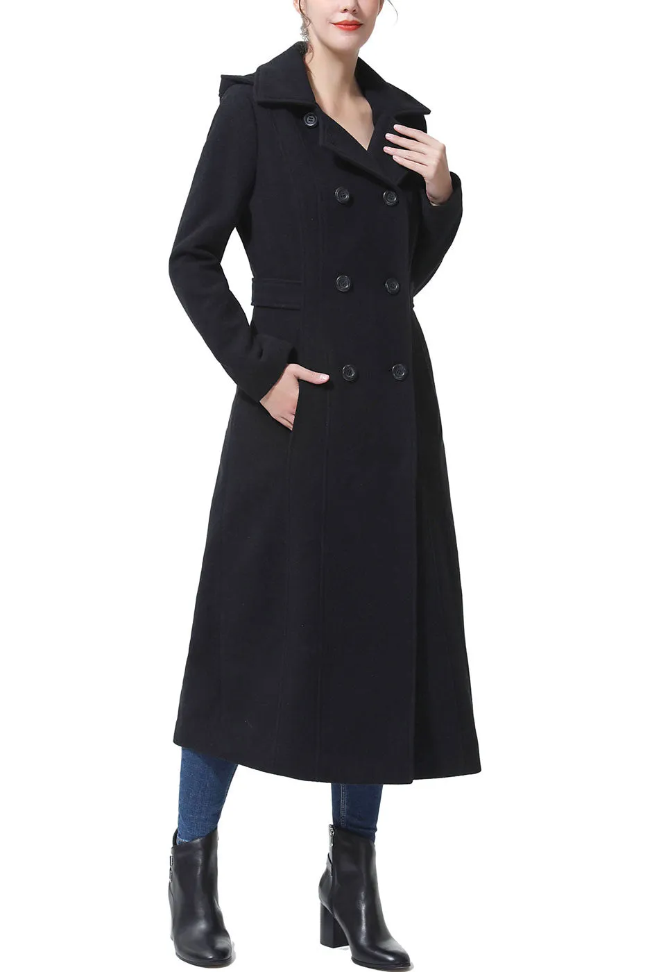 Kimi   Kai Women's "Laila" Long Hooded Wool Walking Coat