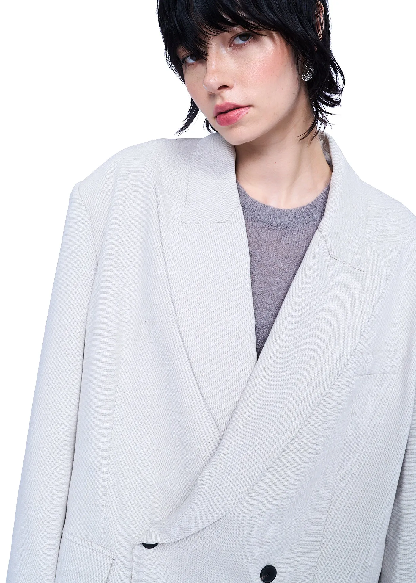 Klint Studio Double Breasted Oversized Blazer in Ivory