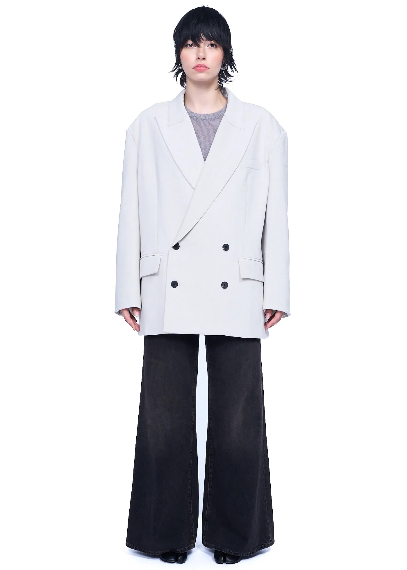 Klint Studio Double Breasted Oversized Blazer in Ivory