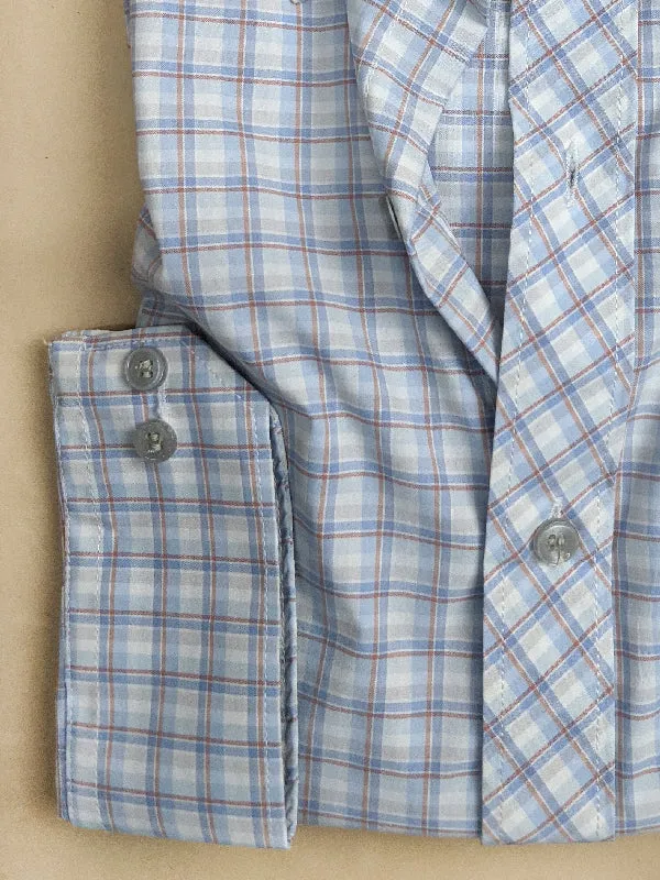 Light Grey Checks Formal Dress Shirt For Men MFS85