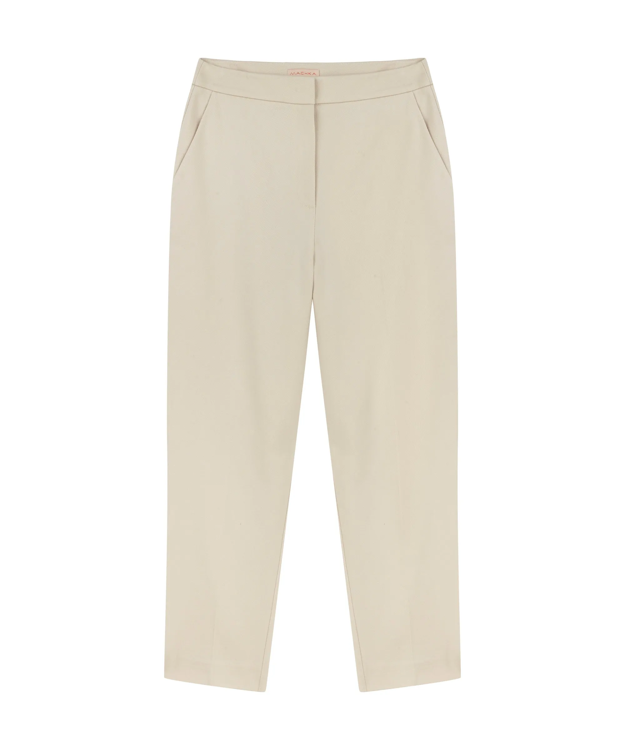 Machka Cigarette Fit Gabardine Trousers Sand