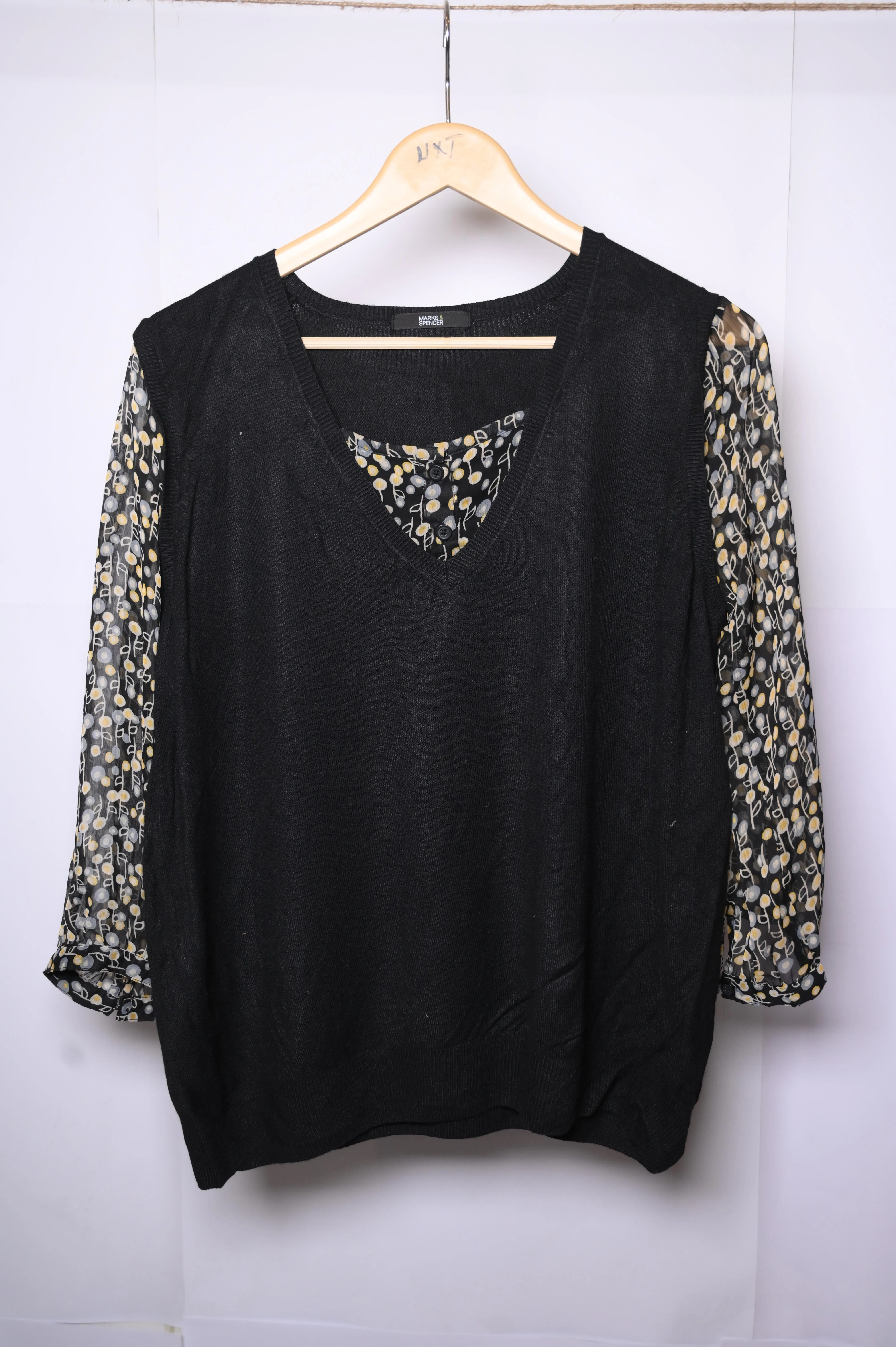 M&S Black Winter Blouse