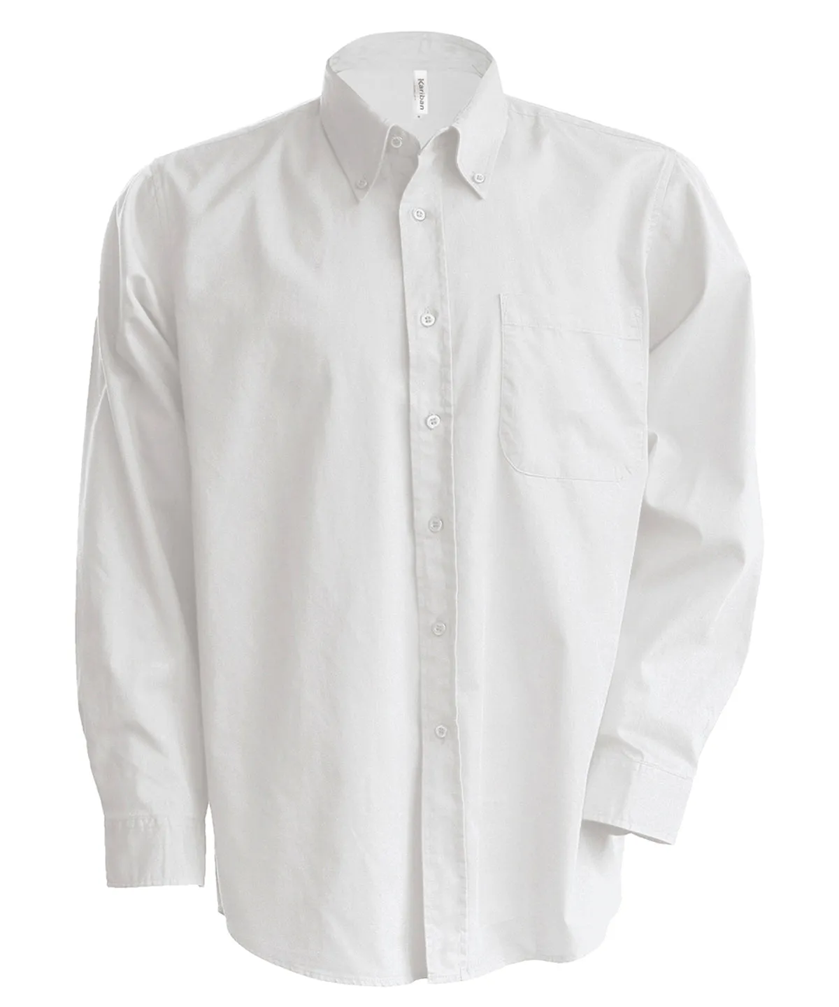 Mens long-sleeved Oxford shirt | White