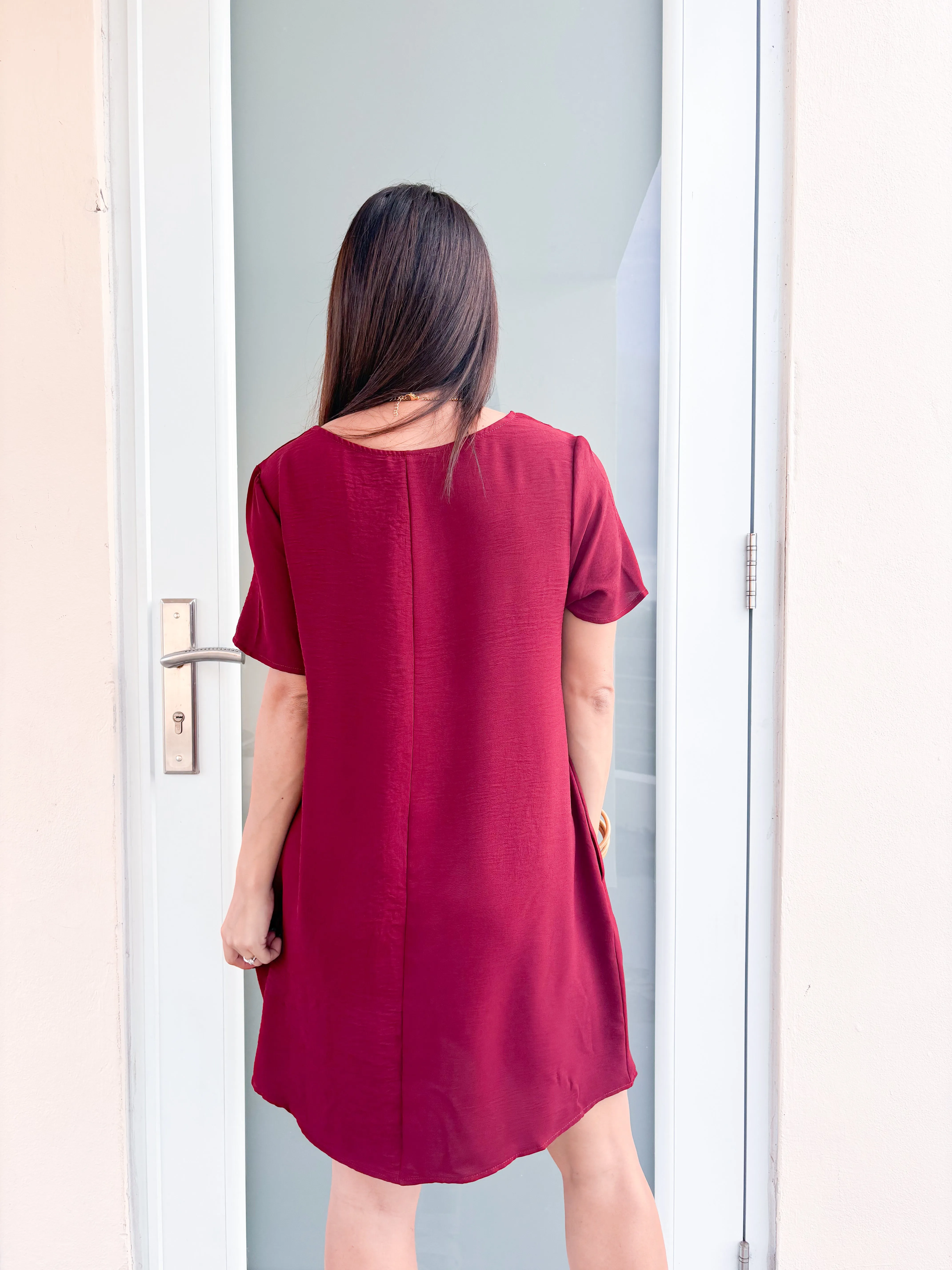 Mindy Merlot Classic Dress