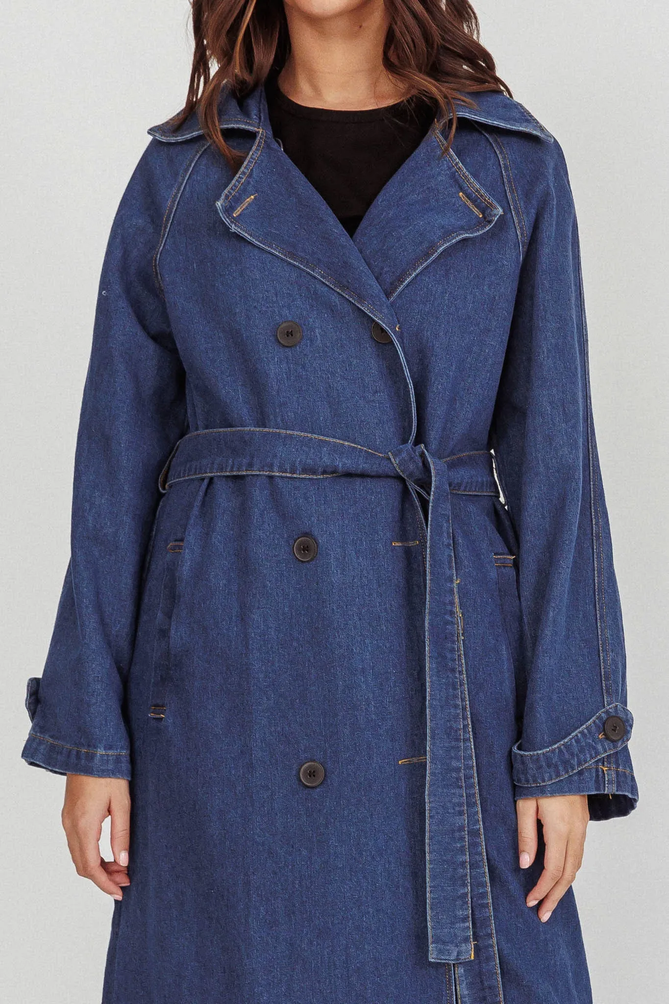 Nightshade Double Breasted Coat Denim