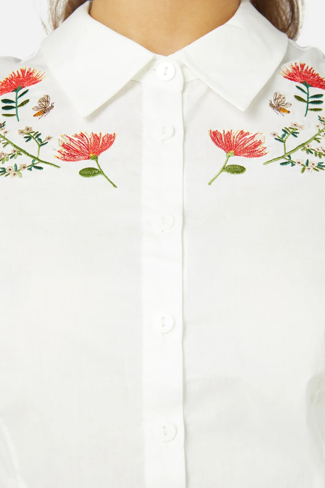 NZ Flora Embroidered Blouse