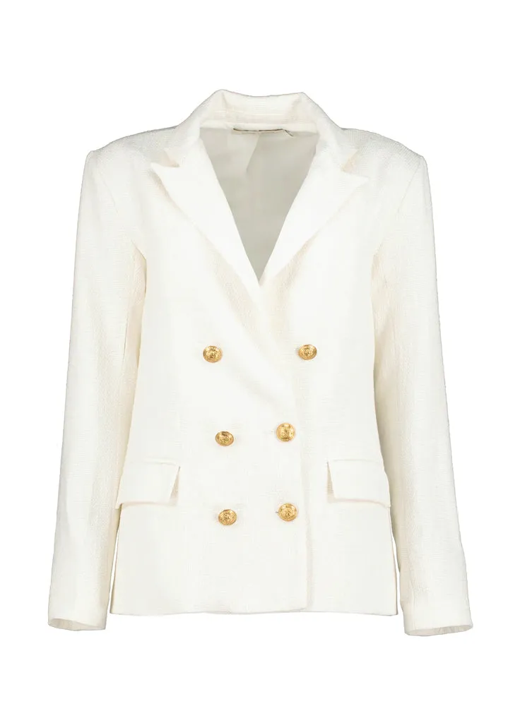 Parker Double Breasted Blazer - Blanc