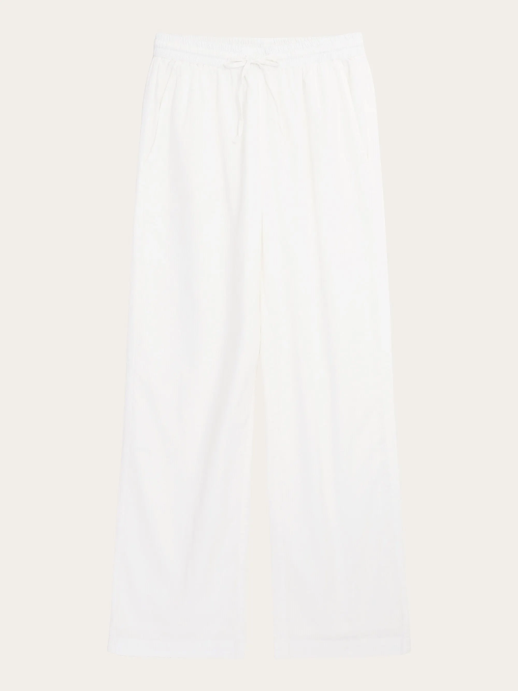 POSEY wide mid-rise stripe structure pants - GOTS/Vegan - Egret