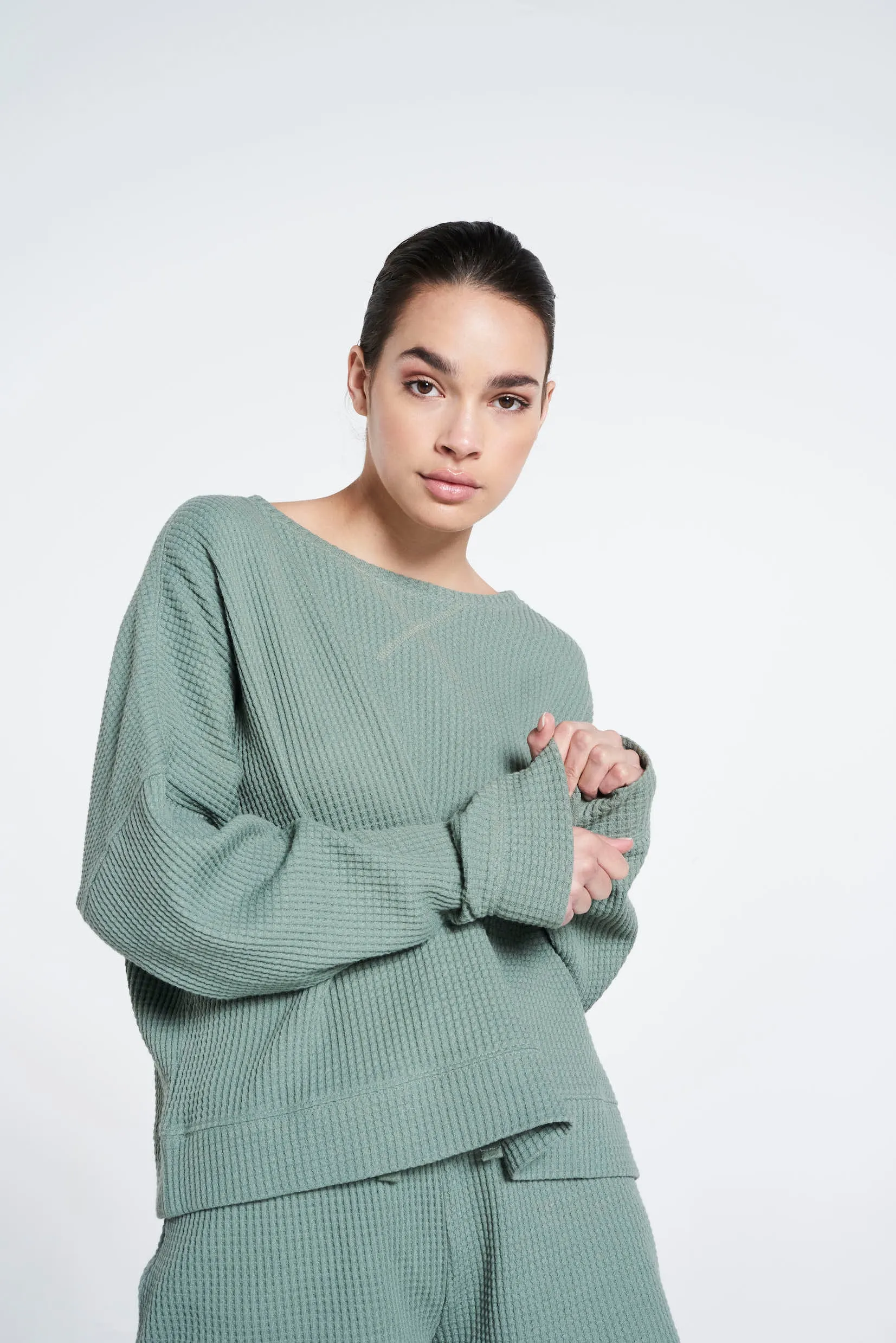 Relaxed fit structured sweater - Mouse Grey