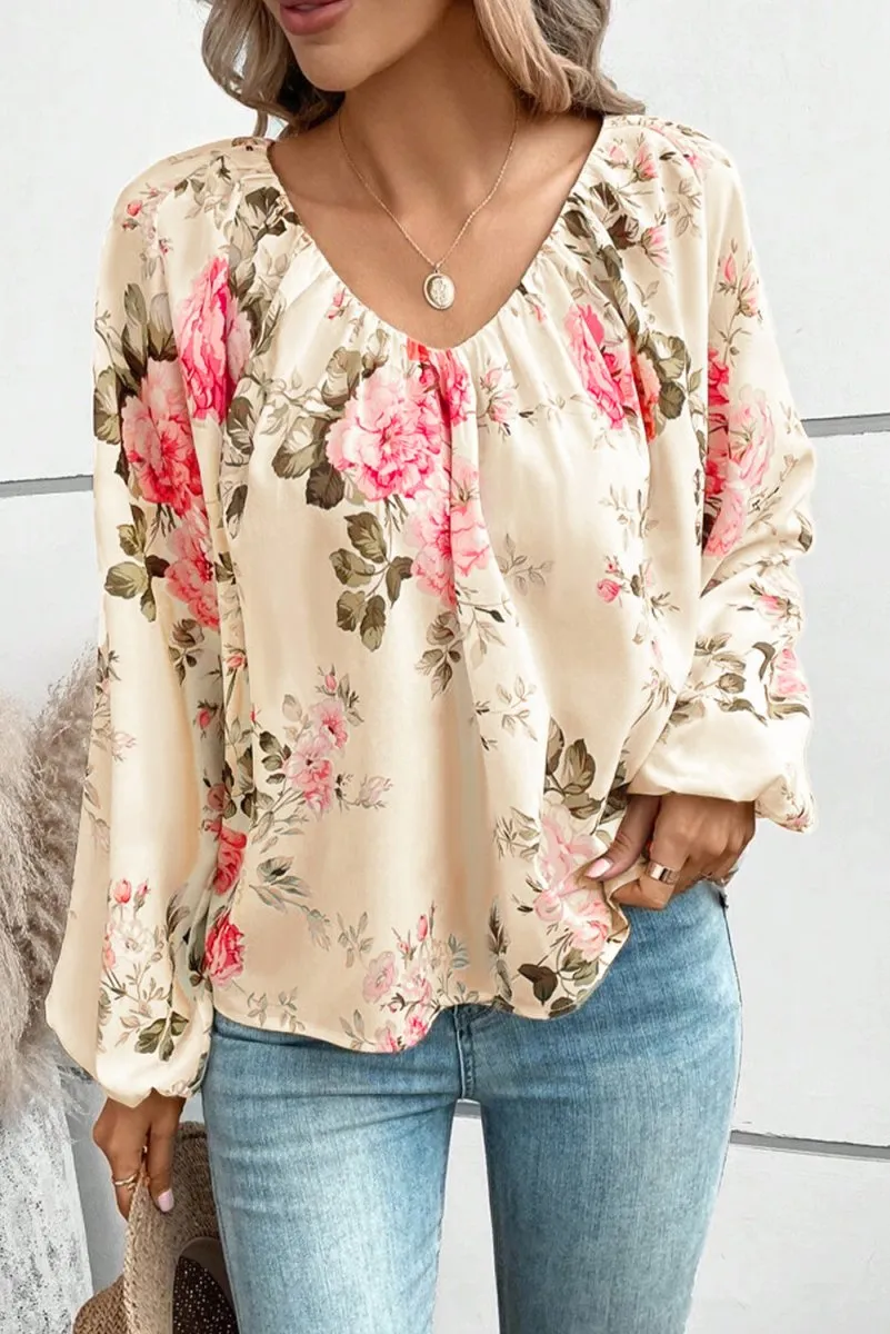 Romantic Bloom Long Sleeve Floral Blouse