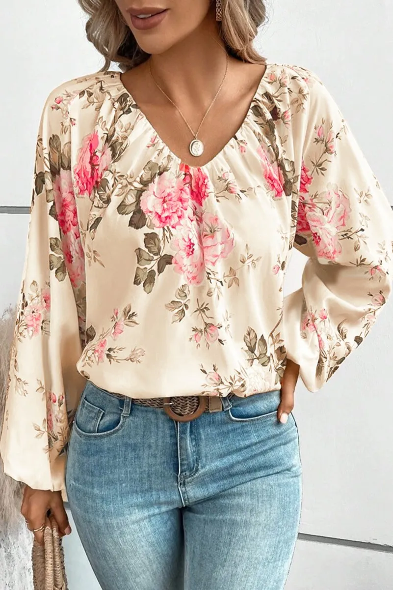 Romantic Bloom Long Sleeve Floral Blouse