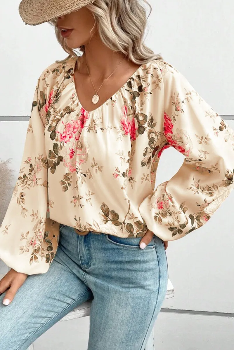 Romantic Bloom Long Sleeve Floral Blouse