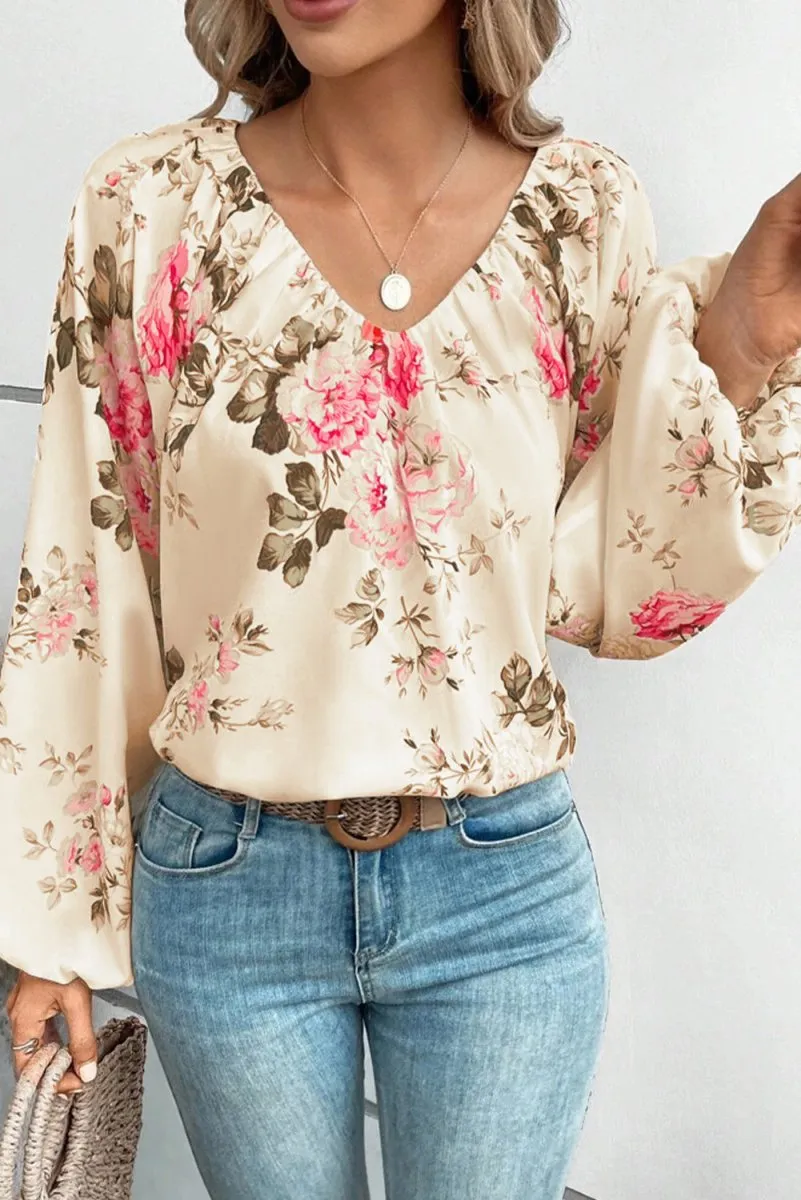 Romantic Bloom Long Sleeve Floral Blouse