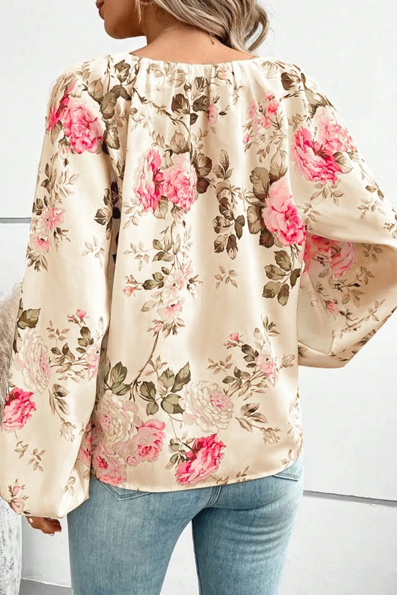 Romantic Bloom Long Sleeve Floral Blouse