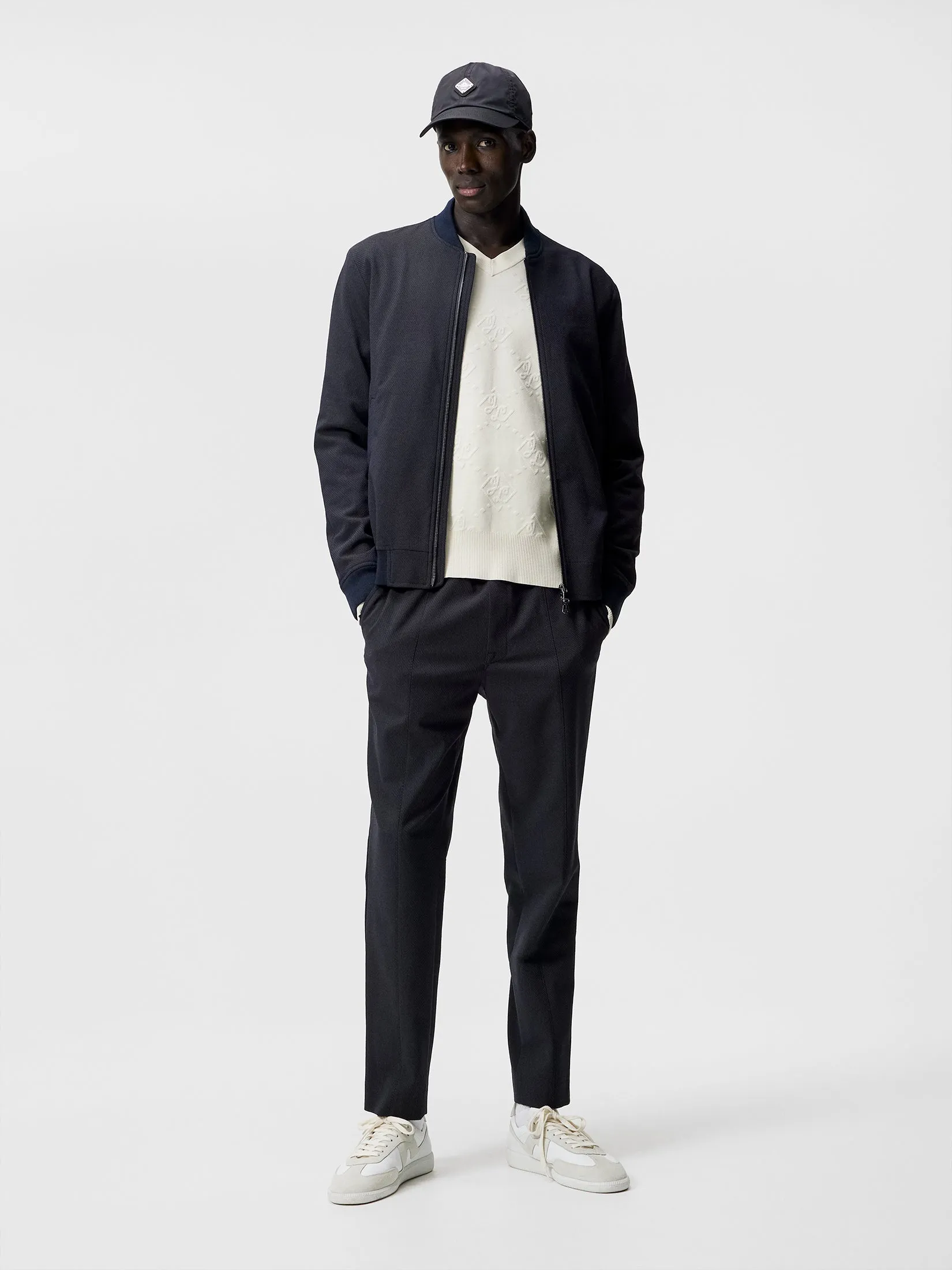 Sasha Structured 2 Tone Pants / Navy Melange