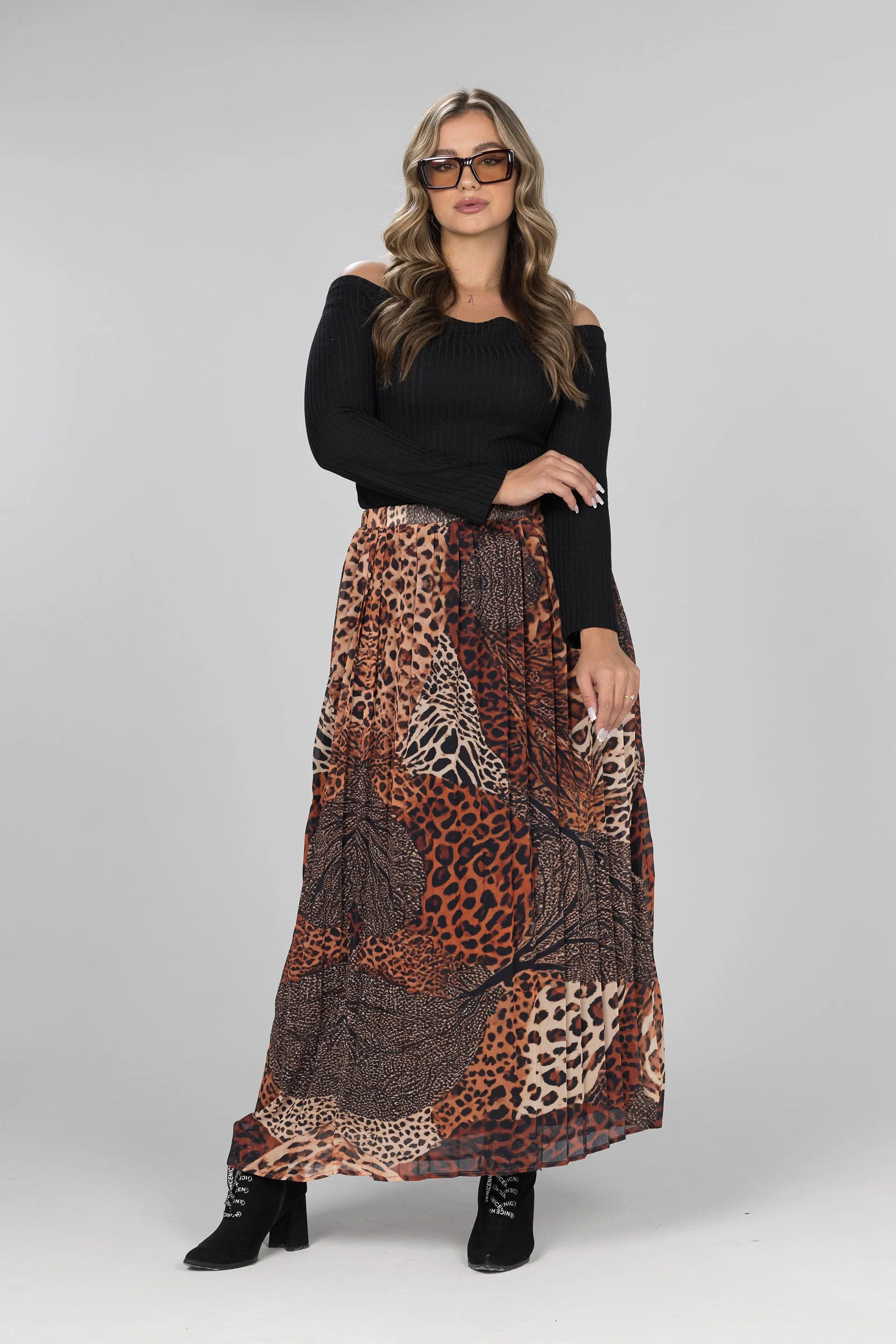 Savannah Pleated Chiffon Skirt