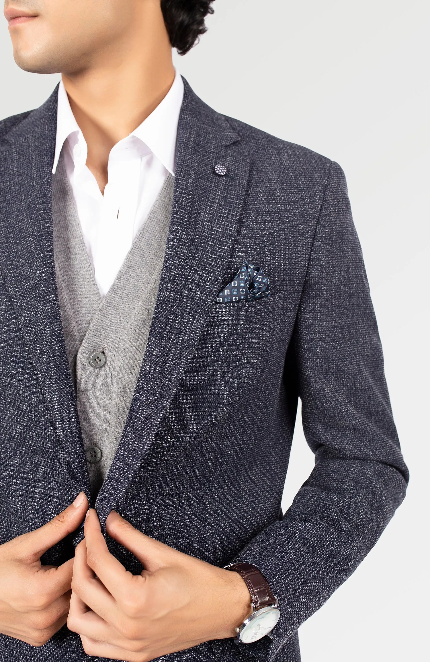 Sharp Zumrut Textured Navy