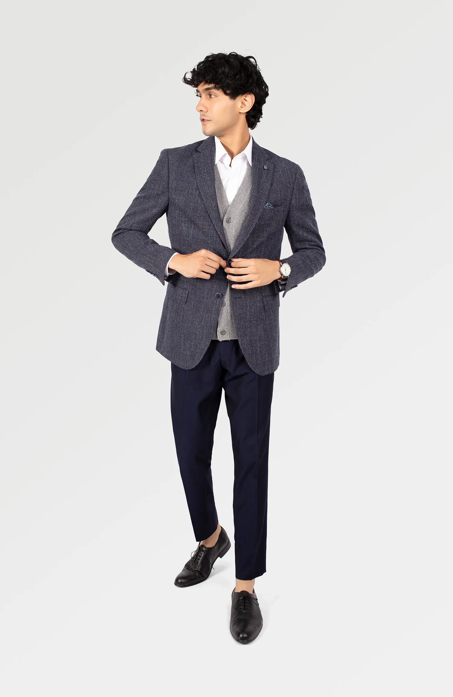 Sharp Zumrut Textured Navy