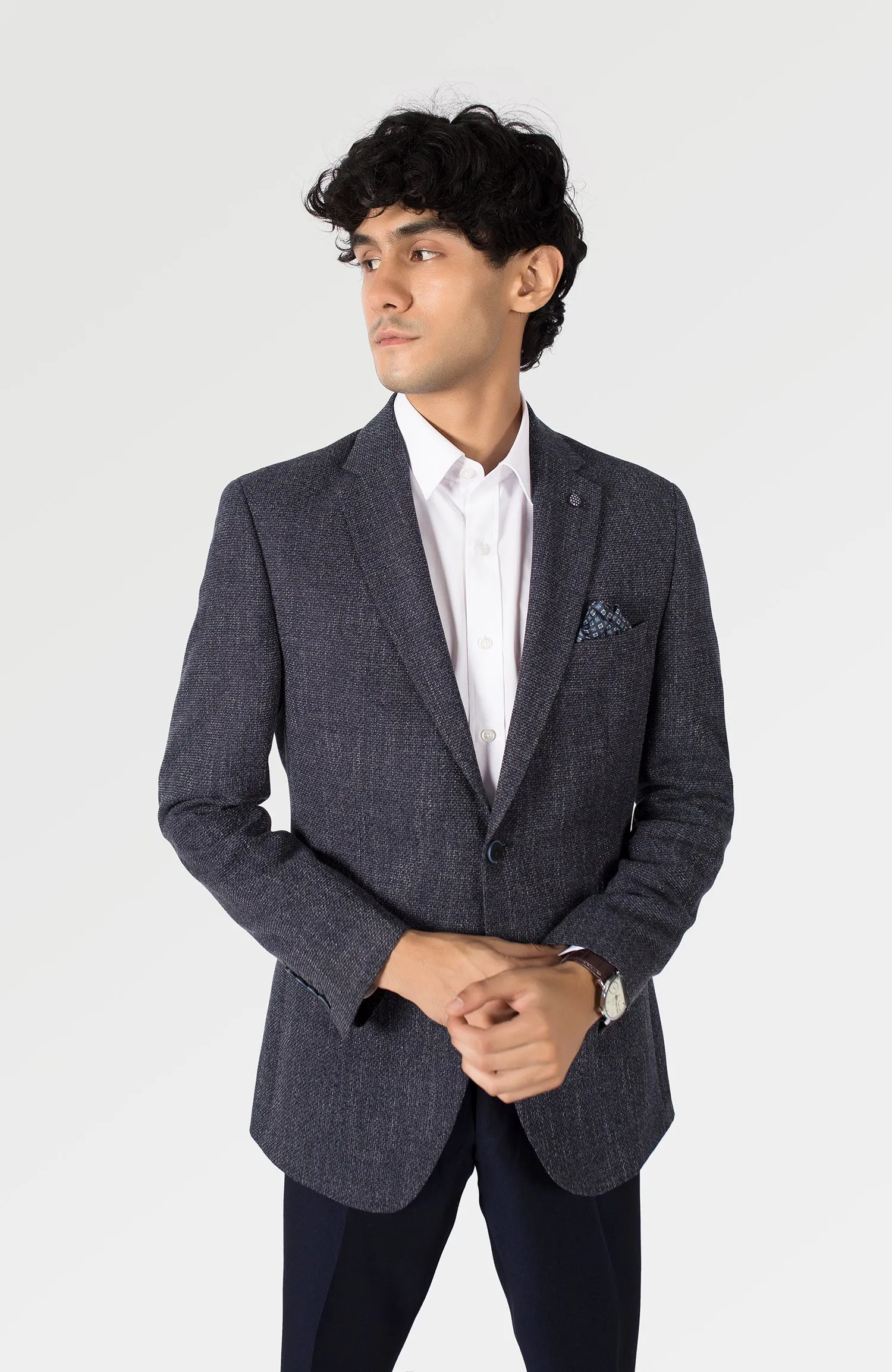 Sharp Zumrut Textured Navy