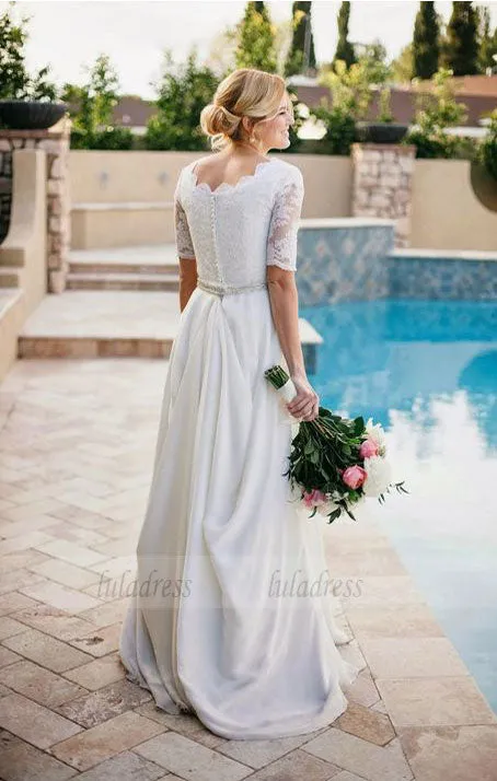 Simple Wedding Dresses,Wedding Dress with Sleeves