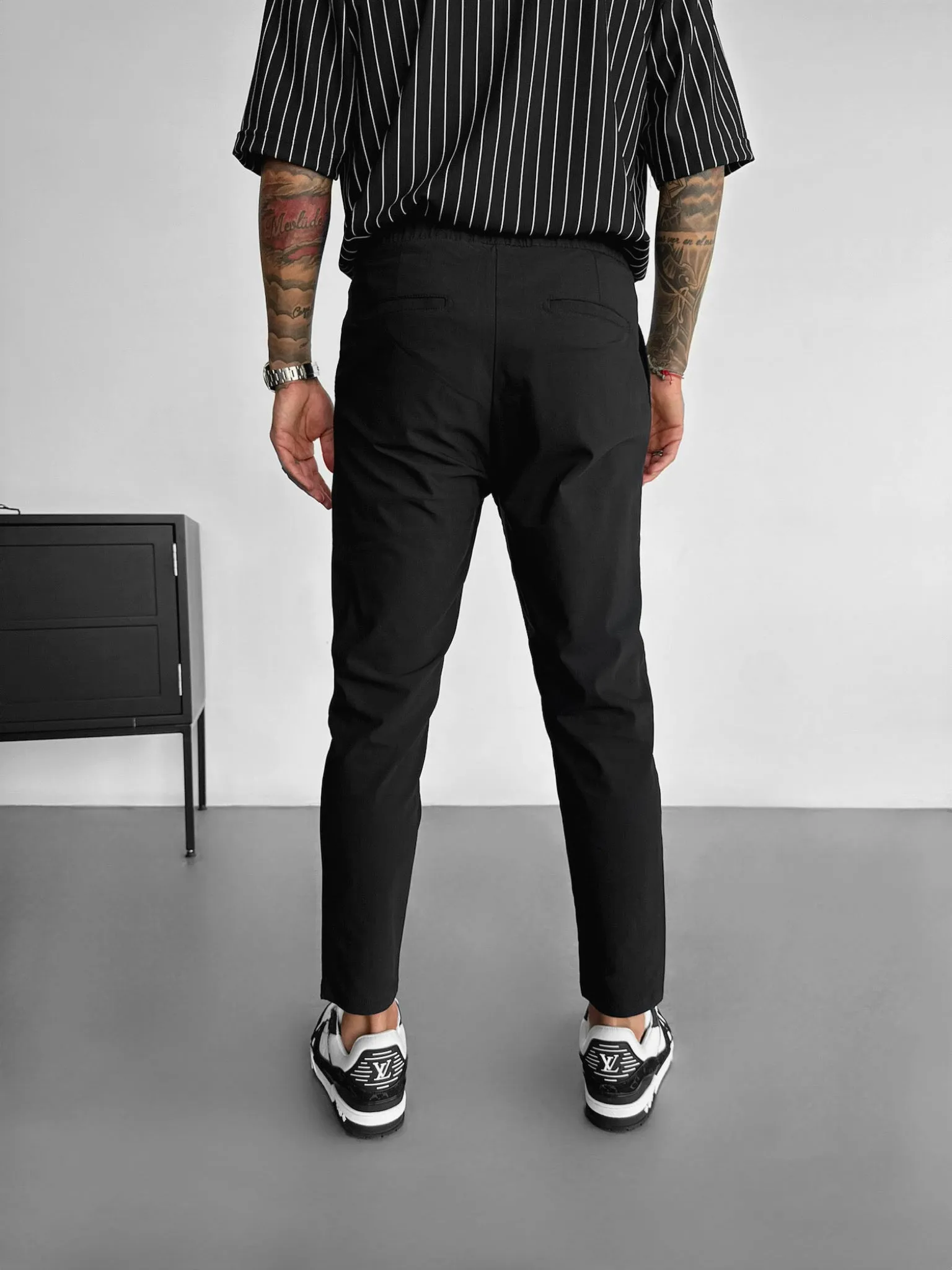 Slim Fit Chino Trousers - Black