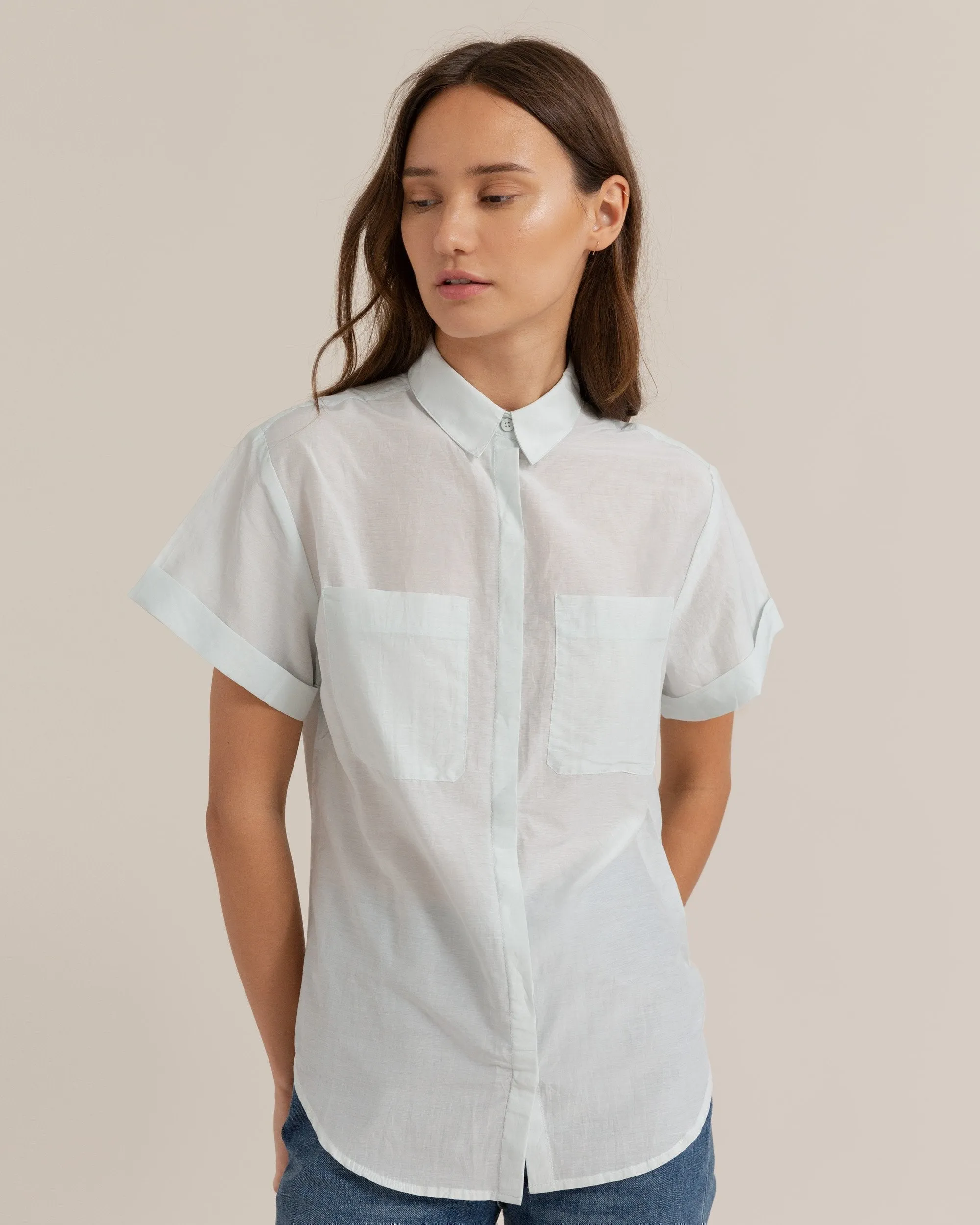 Sophia Cotton Button-Down Blouse