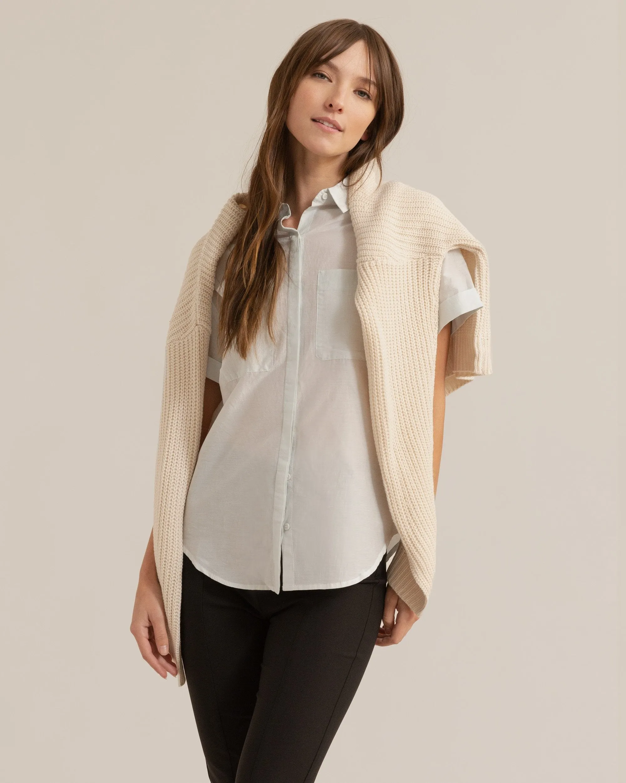 Sophia Cotton Button-Down Blouse