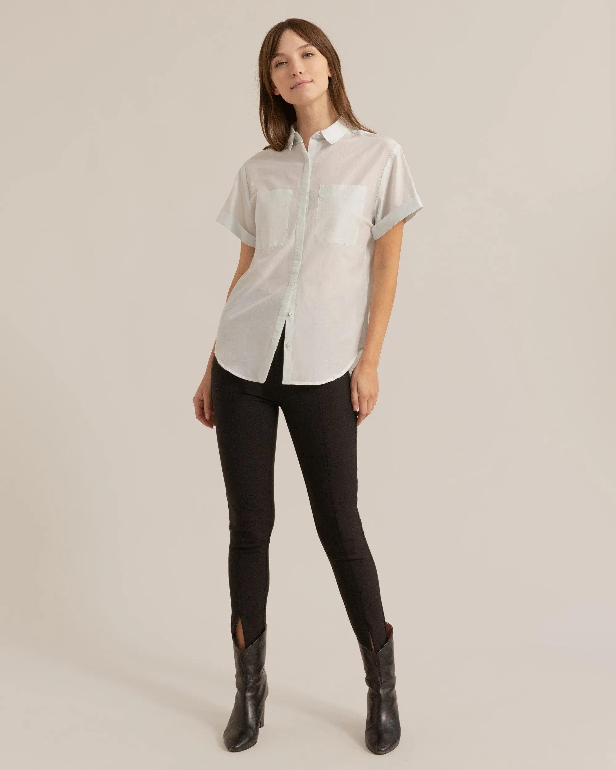 Sophia Cotton Button-Down Blouse