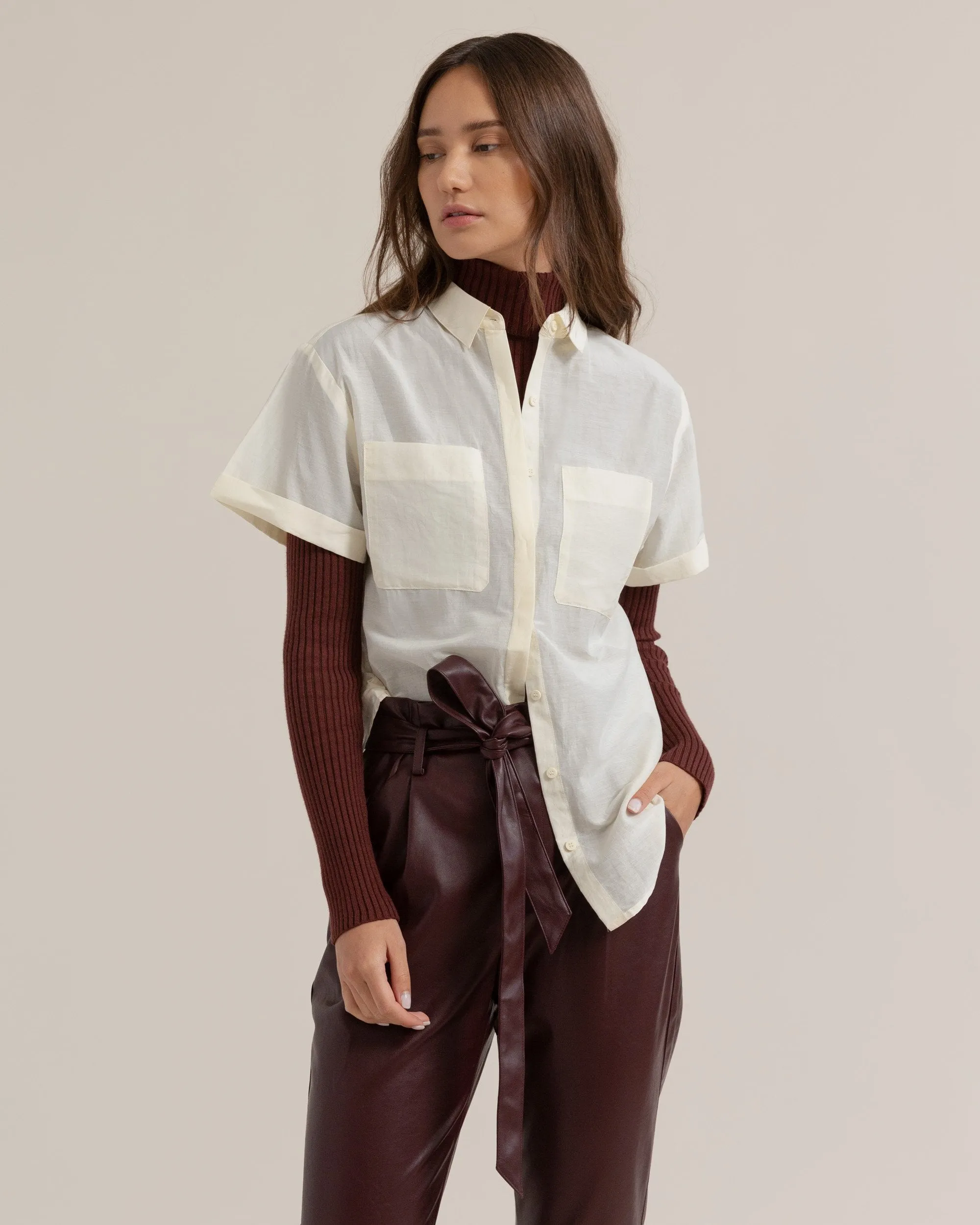 Sophia Cotton Button-Down Blouse